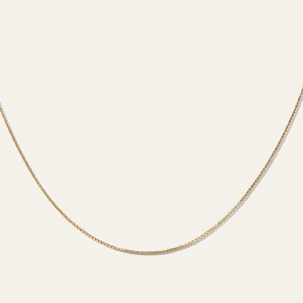 14K Gold Petite Box Chain Necklace